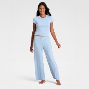 Women's Pointelle Short Sleeve Shirt and Pants Pajama Set - Auden
